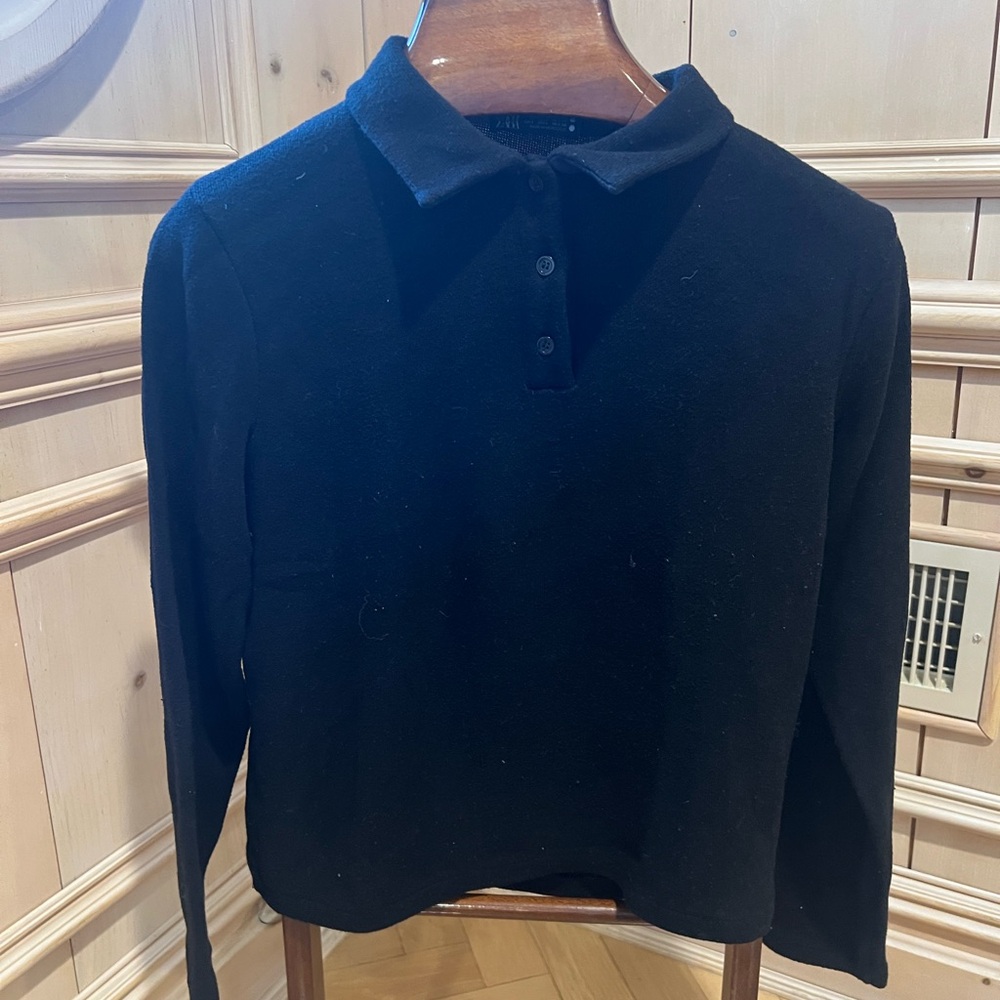 Zara black collared knit shirt